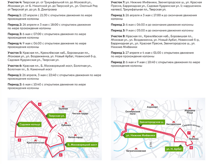 Схема прохода парада